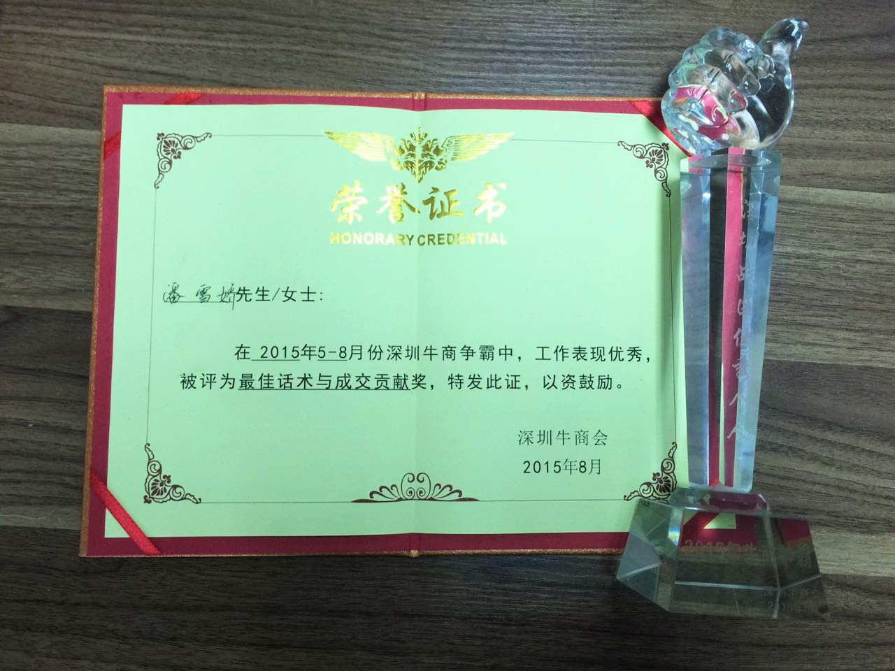 荣誉证书